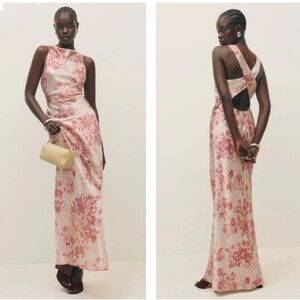 Reformation Anaiis Silk Dress in Cameo Rose Size 12